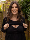 Bella Black Breastfeeding Skater Dress - Stylish Mum nursing dress UK