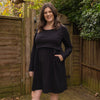 Bella Black Breastfeeding Skater Dress - Stylish Mum nursing dress