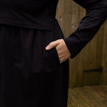 Bella Black Breastfeeding Skater Dress - Stylish Mum breastfeeding dress with pockets
