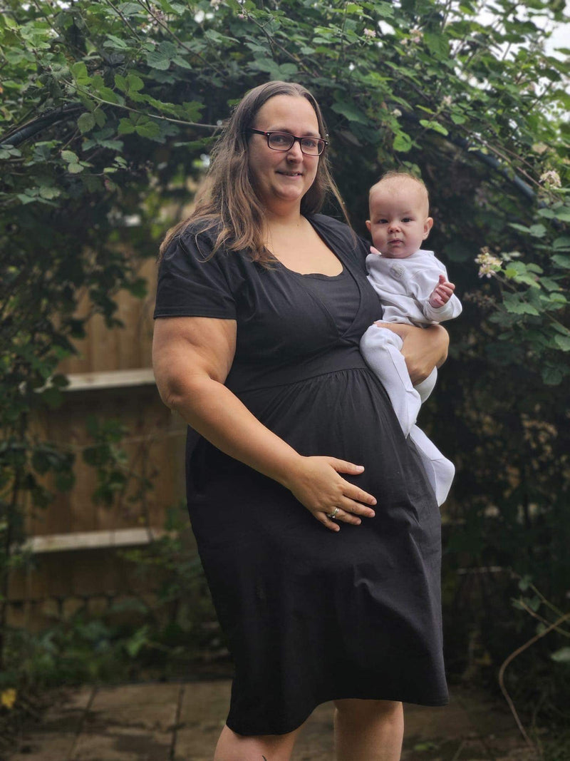 Black Breastfeeding Dress - Stylish Mum