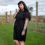 Casey Black Breastfeeding Skater Dress - Stylish Mum nursing dresses UK
