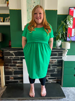Gemma Green Breastfeeding Skater Dress - Stylish Mum for breastfeeding dresses UK