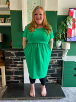 Gemma Green Breastfeeding Skater Dress - Stylish Mum for nursing dresses UK