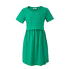 Gemma Green Breastfeeding Skater Dress - Stylish Mum nursing dresses UK