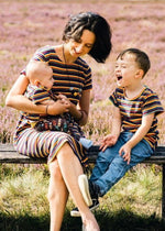 Hazel Stripe Skater Breastfeeding Dress - Stylish Mum