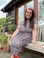 Lizzie Leopard Pink Breastfeeding Dress - Stylish Mum for nursing dresses UK