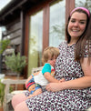 Lizzie Leopard Pink Breastfeeding Dress - Stylish Mum for nursing dresses UK