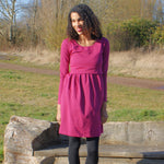 Pippa Purple Breastfeeding Skater Dress - Stylish Mum for nursing dresses UK