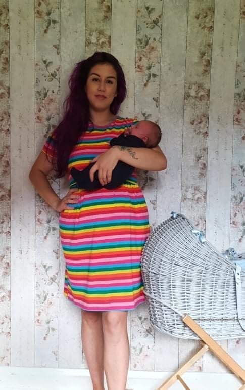 Rainbow Breastfeeding Skater Dress - Stylish Mum for nursing dresses UK