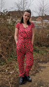 Red Leopard Breastfeeding Jumpsuit - Stylish Mum
