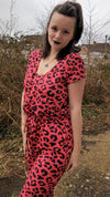 Red Leopard Breastfeeding Jumpsuit - Stylish Mum