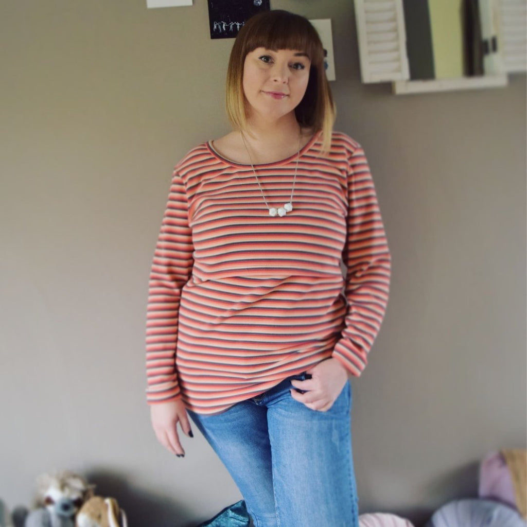 Rosie Stripe Breastfeeding Sweater - Stylish Mum for breastfeeding jumpers UK