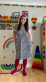 Ruby Rainbow Leopard Breastfeeding Dress - Stylish Mum for breastfeeding jumpers UK