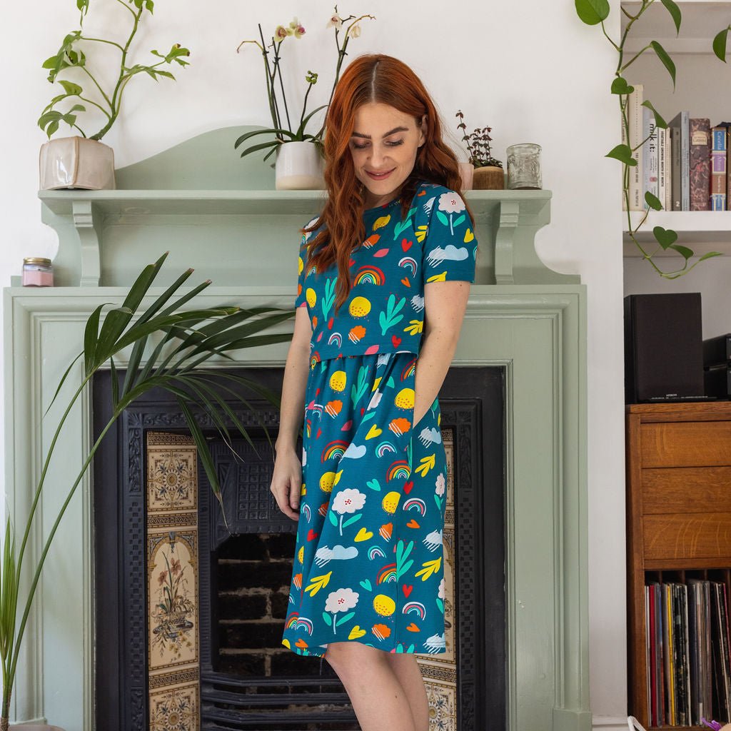 Sophie Floral Breastfeeding Dress - Stylish Mum for nursing dresses UK