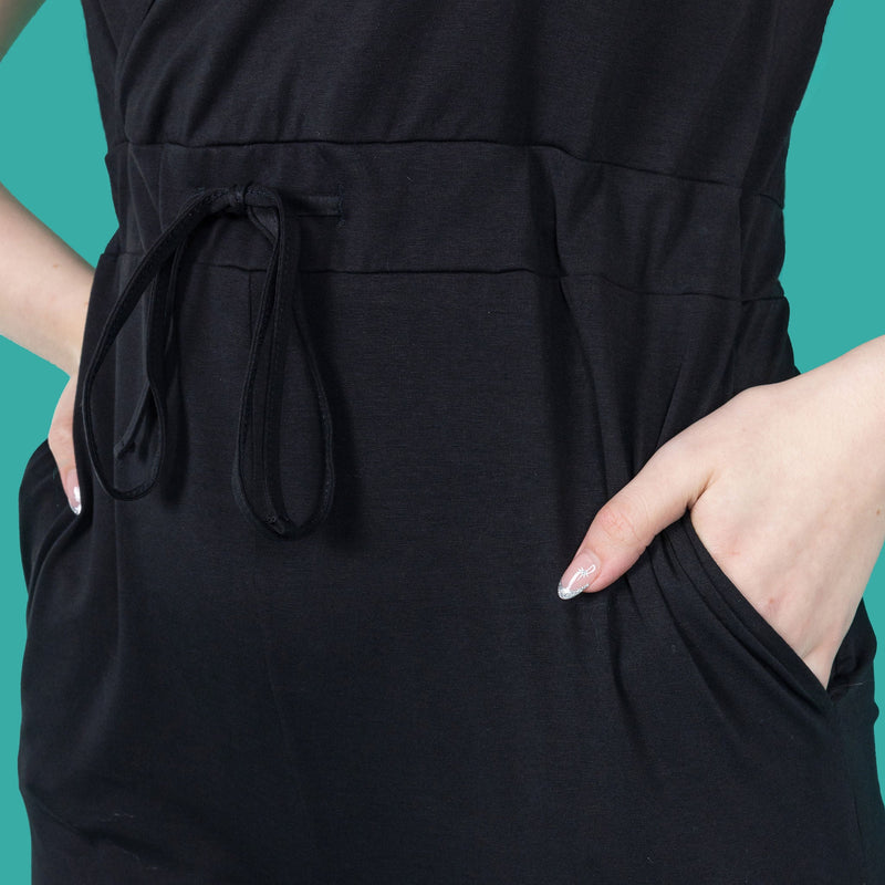 Stylish Black Breastfeeding Jumpsuit - Stylish Mum